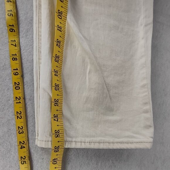 Abercrombie & Fitch The Ankle Straight Ultra High Rise Cotton White Jeans Sz 35 - Picture 9 of 11